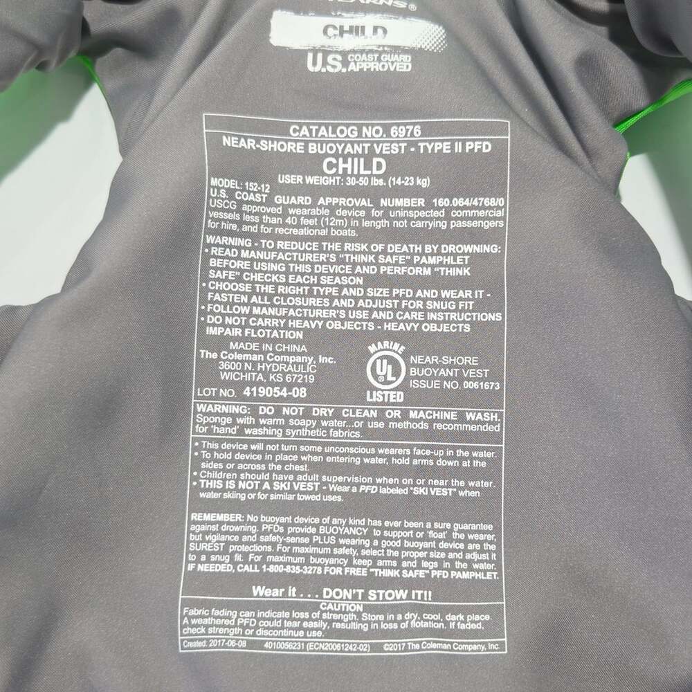 Stearns 6976 Near-Shore Buoyant Vest Type II Child Life Jacket - Picture 2 of 5